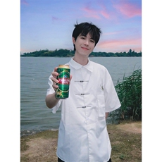 新中式男装风竹子刺绣短袖衬衫-CSA695-P47，男装衬衫，星座1007（原301D）