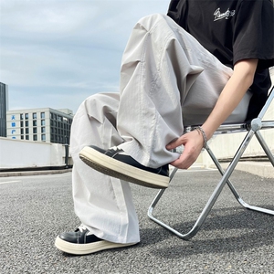 褶皱伞兵工装裤男女夏潮宽松感阔腿弯刀裤速干休闲裤MK988 P38图片