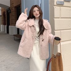 【已出货】2025冬法式复古圈圈毛连帽外套2C372-9069-P195控278，女装短外套，2C372