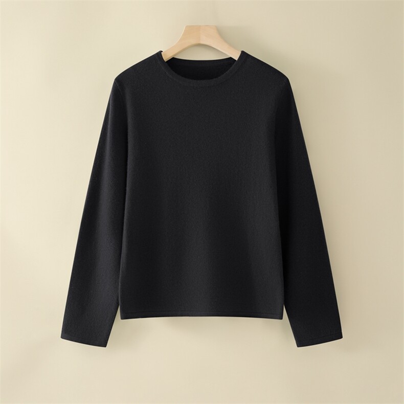 2025春秋新款羊绒衫女100纯山羊绒气质纯色套头上衣半高领针织衫，女装羊毛衫，旭友羊绒