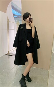 西装长款欧范图片
