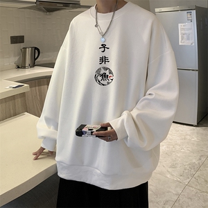 华夫格卫衣圆领卫衣男大码长袖t恤男外套 HW76070-P30加绒款-P40图片