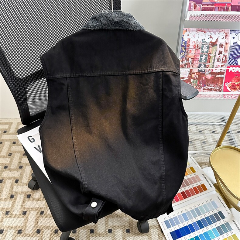 MJ2171J-p68-限价98M-5XL加绒羊羔绒宽松大码牛仔马甲工装,男装背心/马甲,星座116