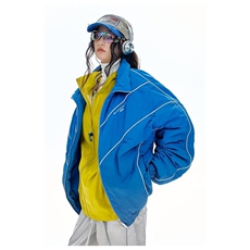 1506-1/MFA5081/P94克莱因蓝条纹立领防寒服男棉衣冬装外套暖棉袄，男装棉衣，星座1506-1