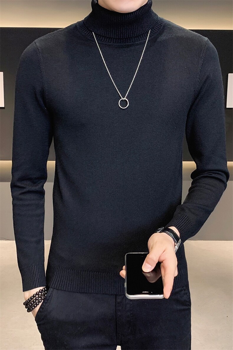 高领毛衣男冬季休闲青年男士两翻高领内搭长袖打底针织衫M603-p35,男装针织衫/毛衣,电商D303