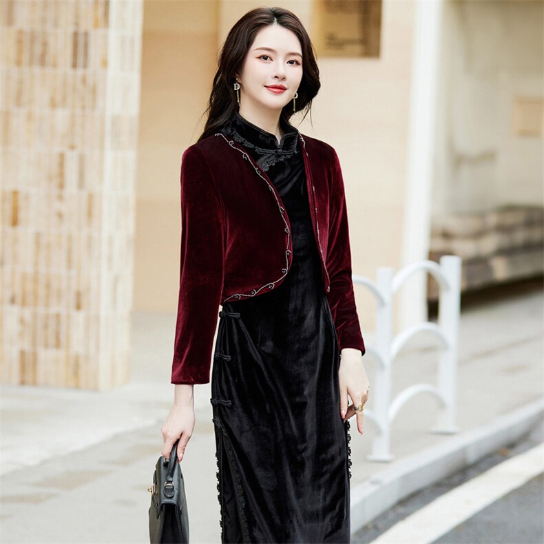 2025新款披肩配旗袍女百搭短外套西装上衣,女装短外套,婵米儿