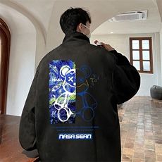 麂皮绒夹克男大码立领褂子外套JK85290-P68加绒款-P78，男装夹克，电商A040
