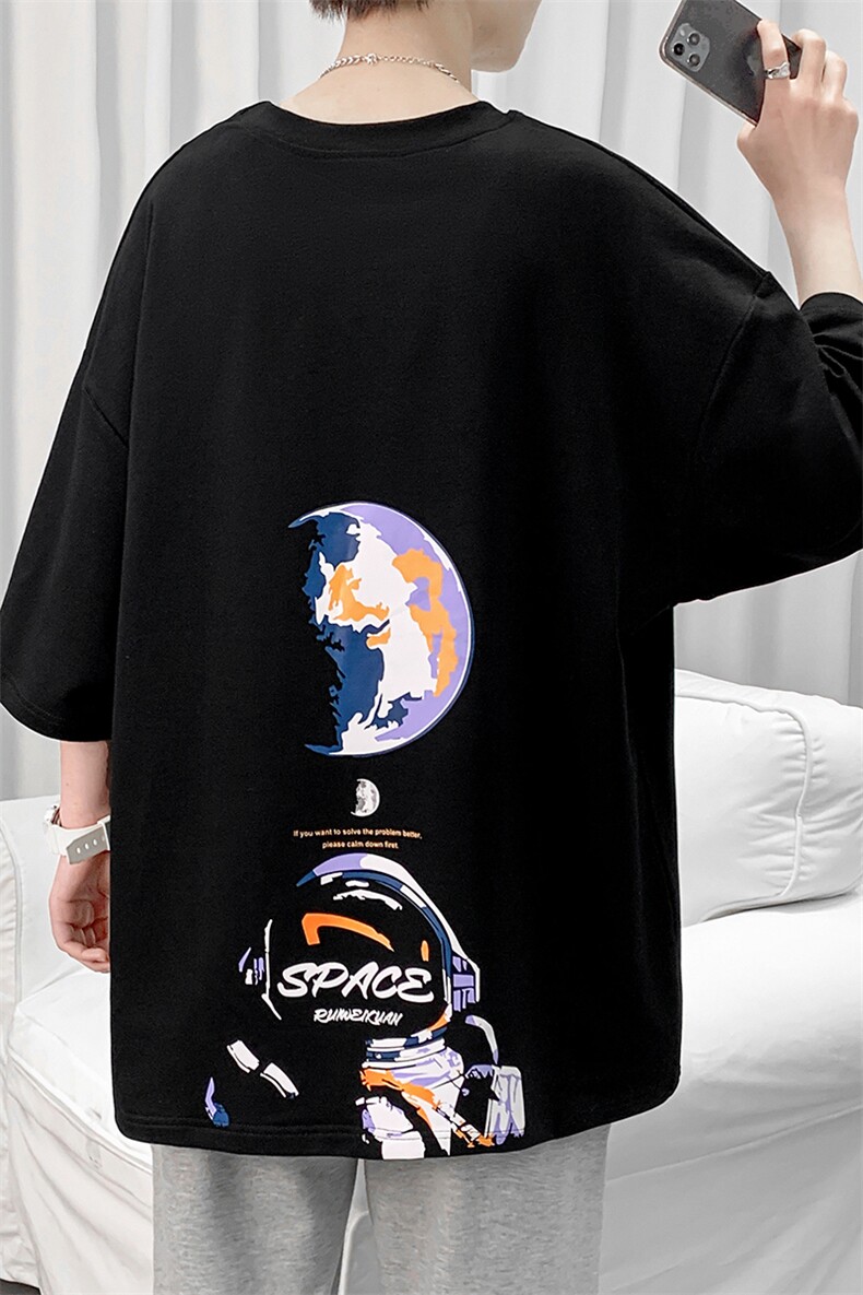 货足7XL-M美式纯短袖T恤男2023夏季新款ins潮半袖体恤加肥加大,男装T恤,钱塘717(原712)