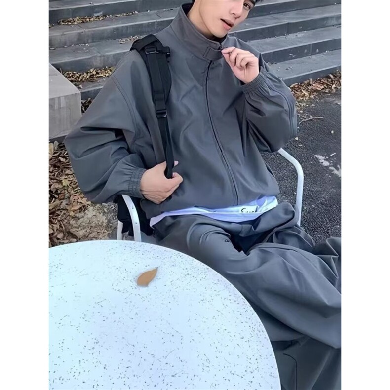 美式飞行员立领夹克男款秋季高级感宽松痞帅短款棒球服外套上衣服,男装夹克,星座506A