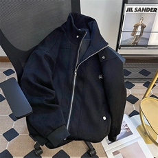 春秋日系麂皮绒外套男生宽松休闲百搭潮牌帅夹克上衣男W6482-P66，男装夹克，星座412-2
