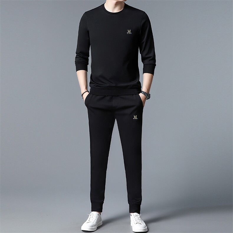 SA3036-2钱塘2020-2中青年男士冬季厚款圆领卫衣套装休闲P137图片