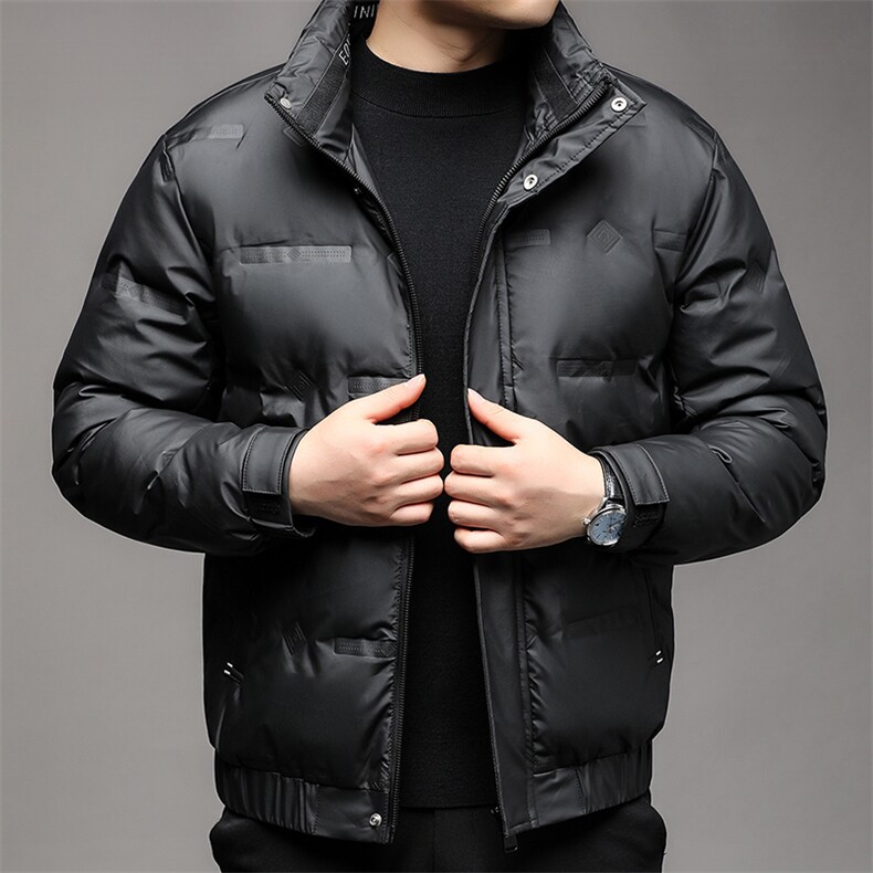 BJY08959新款冬季男士白鸭绒羽绒服立领保暖外套修身风衣大衣图片