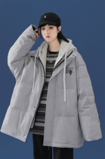 冬季假两件大码保暖带帽印花白鸭绒羽绒服Y5816-P190【特价】，男装羽绒服，电商A007