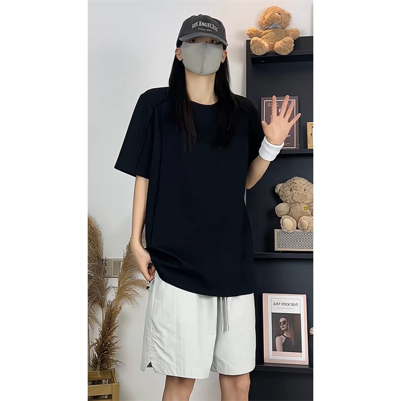简约美式重磅短袖T恤男女宽松型圆领基础款日常上衣T3702-特价P27,男装T恤,电商A007