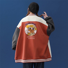 ！春装新款时尚撞色格子拼色情侣宽松棒球夹克G431P75控98，男装夹克，A247A
