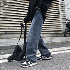 美式高街vibe风复古做旧牛仔裤男ins潮直筒宽松长裤N08119-P48，男装牛仔裤，星座308B-1