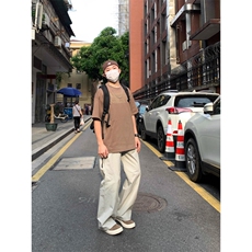 夏季薄款伞兵裤美式复古宽松休闲工装裤男女分割解构设计长裤潮牌，男装工装外套，星座506A