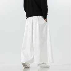2025秋冬新中式马面裤汉服龙纹阔腿裤K375加厚P65-常规P55，男装民族服装，电商A057B