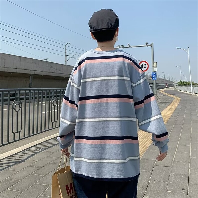 条纹卫衣外套男春秋季圆领休闲长袖衣服W23P23,男装卫衣,星座1116-2
