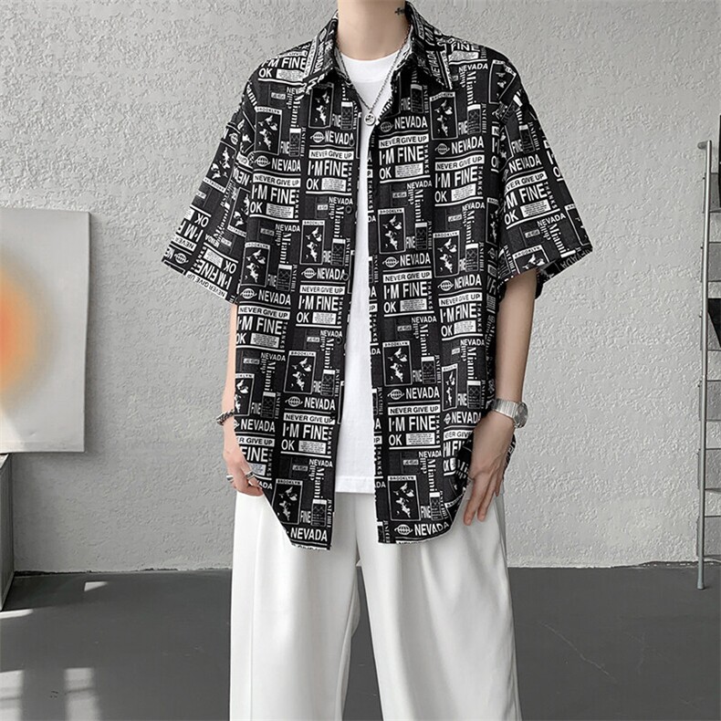 8XL-M花衬衫男短袖夏季薄款冰丝半袖宽松大码休闲外套DC28008P38,男装T恤,电商B312