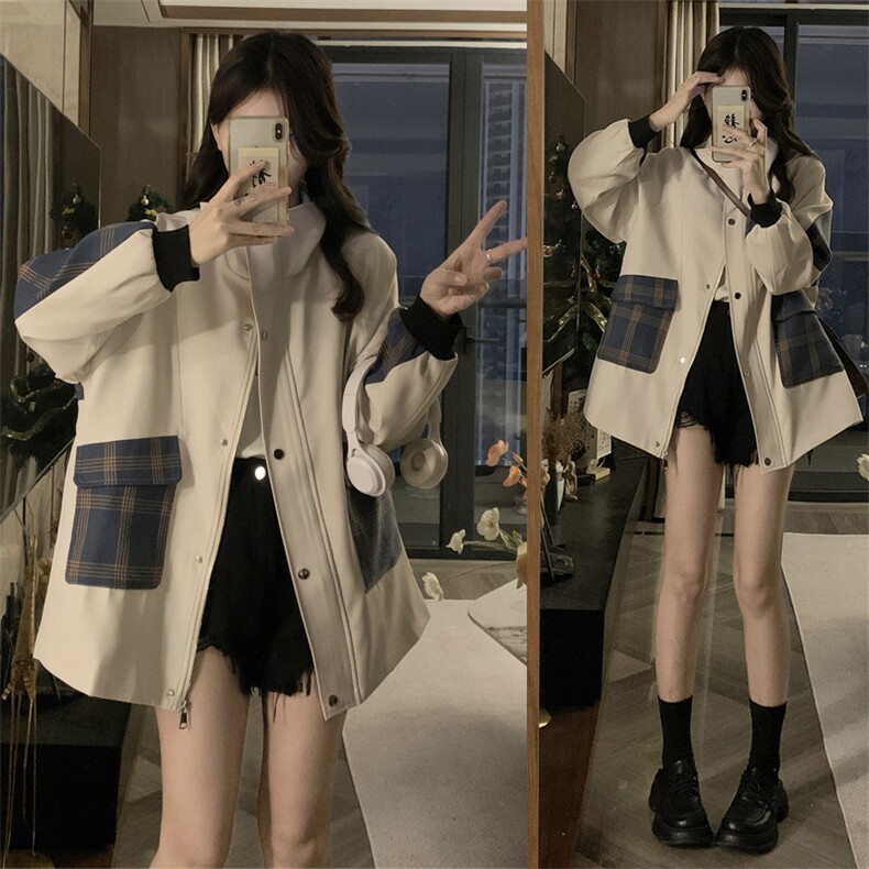 A324-P105英伦风炸街风衣外套春秋新款韩版短款工装上衣，男装风衣，星座911