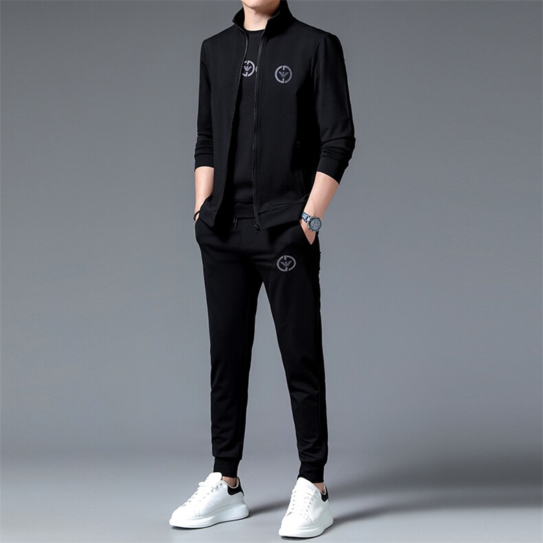 中老年套装男春秋季2023年新款中年爸爸休闲运动服男士夹克两件套,男装休闲套装,电商B212（原钱塘6029）