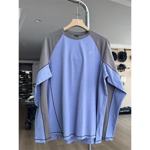 AA2109 P45内搭长袖t恤男款健身运动训练骑行服插肩袖拼色打底衫图片