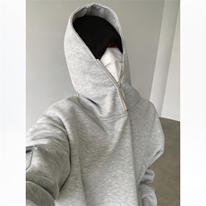 WY04-P75直播款纯色连帽套头卫衣男女高街ins风宽松短款上衣，男装卫衣，电商B327