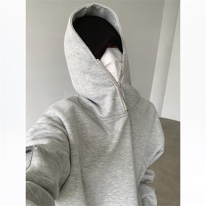 WY04-P75   直播款纯色连帽套头卫衣男女高街ins风宽松短款上衣图片