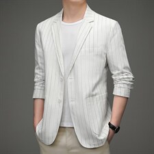 高档时尚气质轻便西装春秋简约亚麻休闲男士休闲西服HM2537-P215，男装西服，星座1105-3