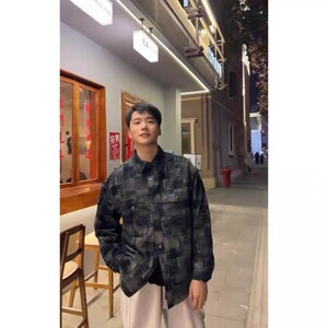 美式复古高级感牛仔夹克外套男春秋季新款宽松休闲夹克JA45-P77图片
