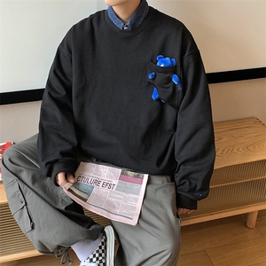 2026港风刺绣字母小熊卫衣男大码M-5XL情侣潮卫衣WY8745P60控88图片