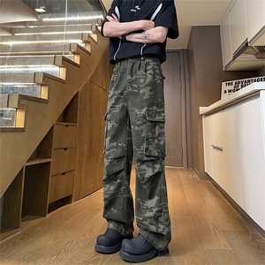 迷彩牛仔裤 C7109-TP4578 美式高街设计感直筒工装牛仔裤男女图片