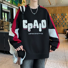 秋款潮流时尚男生长袖t恤印花衣服男港风圆领卫衣A436-215-P48，男装T恤，电商A436