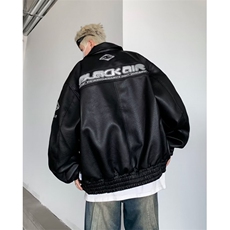 男皮夹克机车风皮衣韩版宽松上衣夹克潮酷外套痞帅春秋8507/P90，男装夹克，星座506