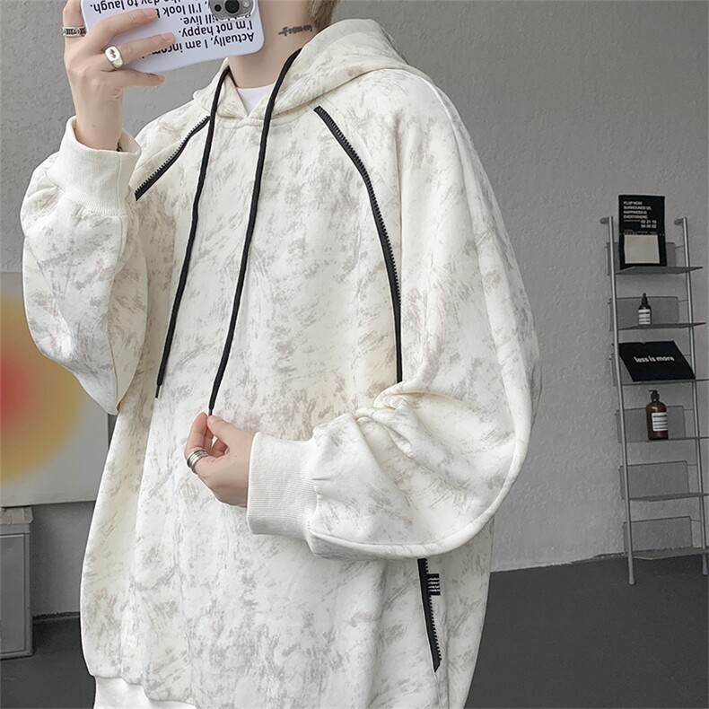 WY10141-特批48控88高品质扎染面料连帽设计感大码男潮流卫衣,男装卫衣,电商A059