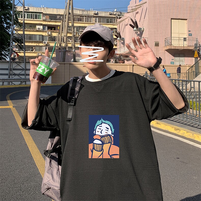 Q11042-P30春夏季七分袖t恤男大码五分袖男短袖中袖,男装T恤,电商A040