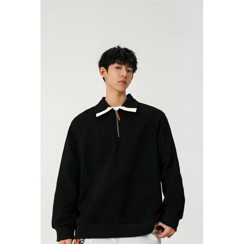 无影墙外套35棉65聚酯POLO衫休闲宽松卫衣外套男WY2506-特48控98，男装Polo衫，电商B370