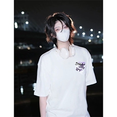 抖音得物210克现货宽松纯棉美式潮牌印花落肩袖纯棉T恤AT21127，男装T恤，电商A443