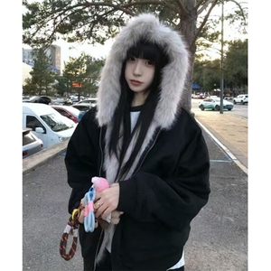 座山雕棉衣棉服女款冬季派克服小个子棉袄加绒加厚外套 M8348图片