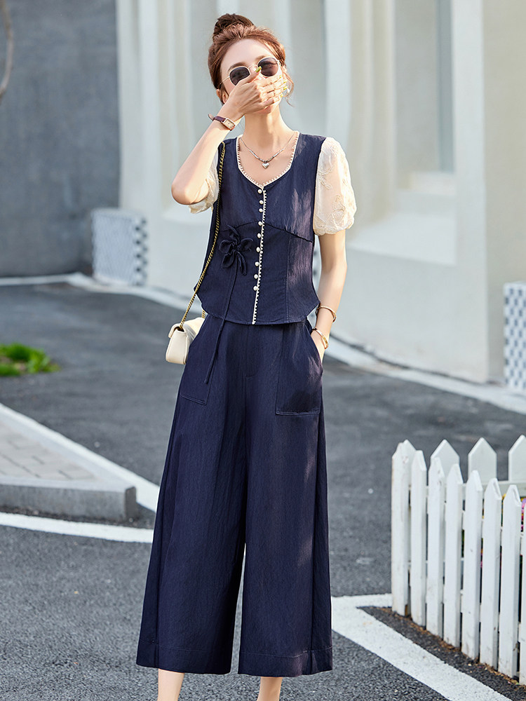 小香风牛仔时尚套装女2025夏季爆款气质减龄显瘦休闲搭配两件套潮,女装套装/套裙,琦鑫阁（原依鑫阁）