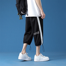 7XL-M港风七分裤休闲裤男2023夏季新款中性风男女中裤加肥加大码，男装休闲裤，钱塘717(原712)