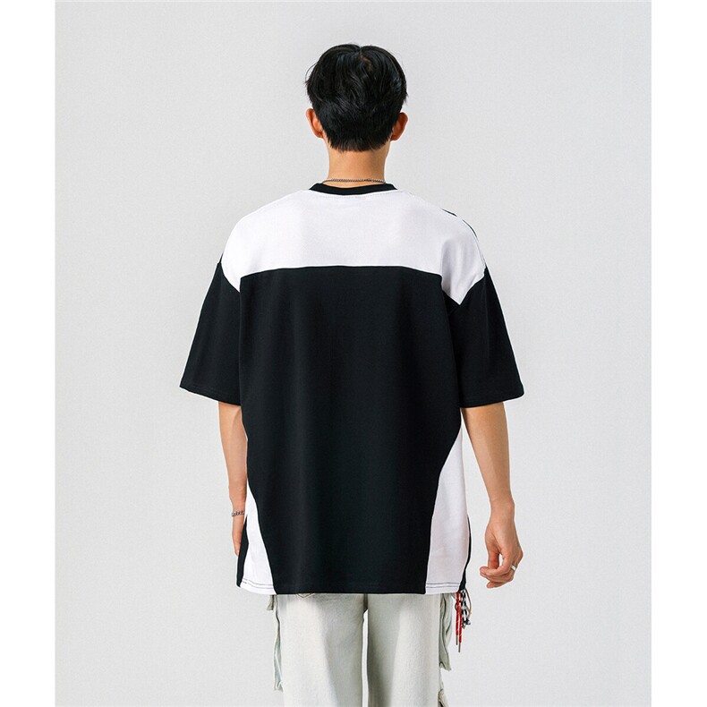 凉感双色拼接设计羽毛球球服大码M-5XL短袖T恤男DX78029P50控78,男装T恤,星座227-7