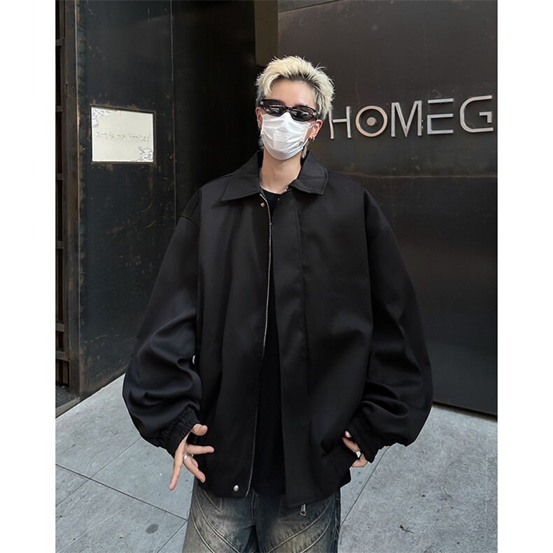 夹克外套男士韩版潮流高街帅气垫肩宽松2024秋冬ins上衣W6131-P60,男装夹克,星座412-2
