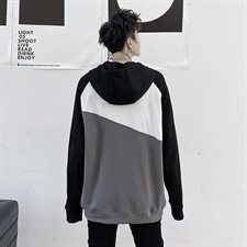 2021春秋季新款潮款运动另类色块拼接连帽卫衣D686P75，男装卫衣，星座312B-1