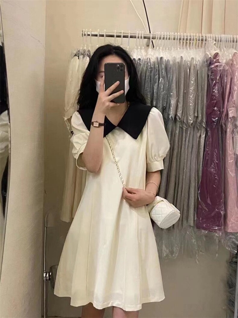 2022收腰显瘦学院风连衣裙，女装连衣裙，西子季