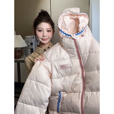 DD69P93韩版学院甜美风粉色连帽棉服，男装棉衣，电商B323A