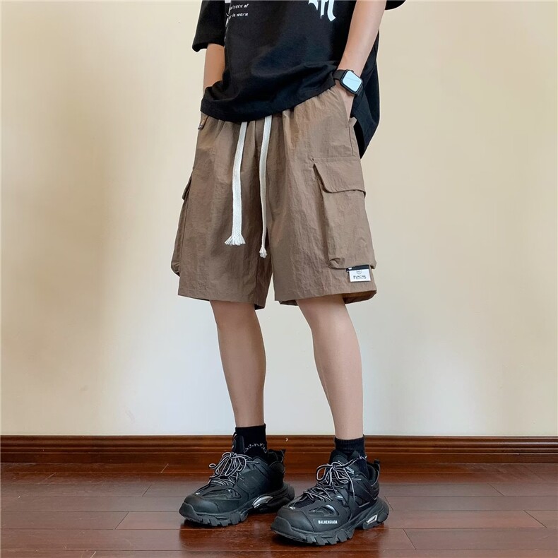 工装短裤男韩版潮流大口袋贴标个性帅2024夏季ins五分裤K4176-P29图片