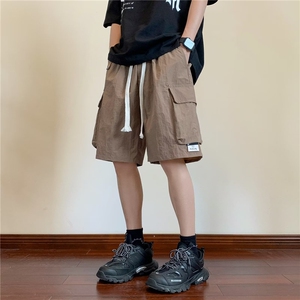 工装短裤男韩版潮流大口袋贴标个性帅2024夏季ins五分裤K4176-P29图片