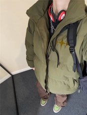 INS潮流百搭印花加厚保暖多色立领棉服外套MY23415特批70控118，男装棉衣，星座605(原A050)